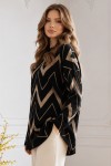 Zikzak Desenli Triko Tunik R7187 Siyah