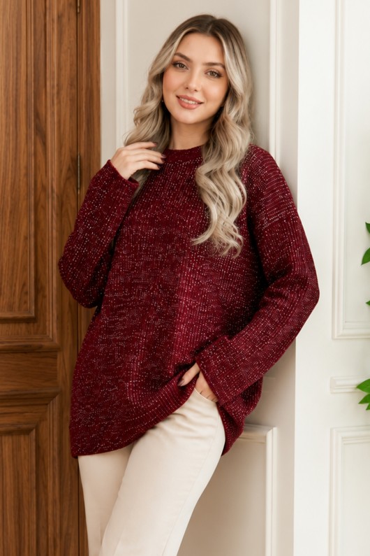 Simli Triko Tunik R4498 Bordo