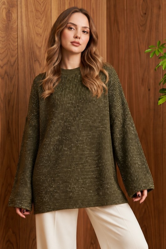 Simli Triko Tunik R4498 Haki Simli Triko Tunik R4498 Haki