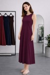 Kolsuz İçlik Elbise N8102 Mor