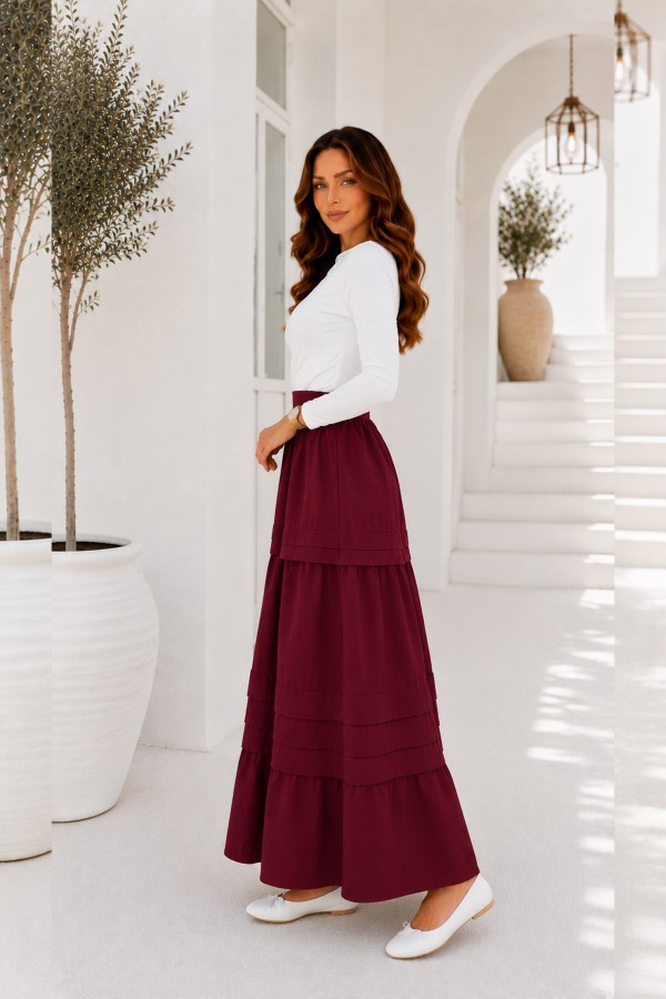 Kat Kat Kloş Etek S2306 Bordo