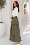 Kat Kat Kloş Etek S2306 Haki Kat Kat Kloş Etek S2306 Haki