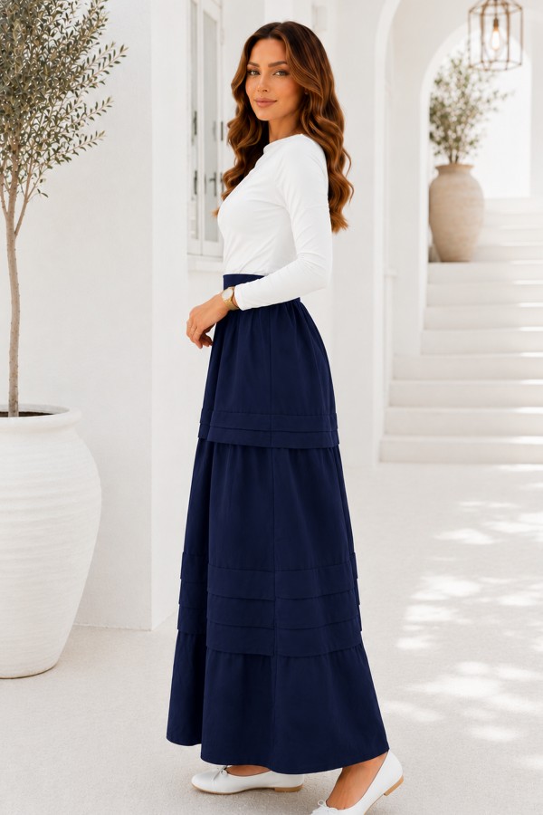Kat Kat Kloş Etek S2306 Lacivert