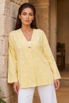 Püskül Detaylı Kimono S2335 Sarı