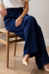 Kemerli Beli Lastikli Pantolon S0068 Lacivert