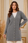 Desenli Merserize Hırka N3352 Gri