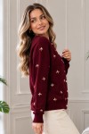 Fiyonk Detaylı Triko Hırka N3221 Bordo