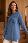 Desenli Merserize Tunik N3385 İndigo