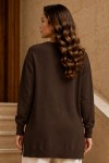 Desenli Merserize Tunik N3385 Kahverengi