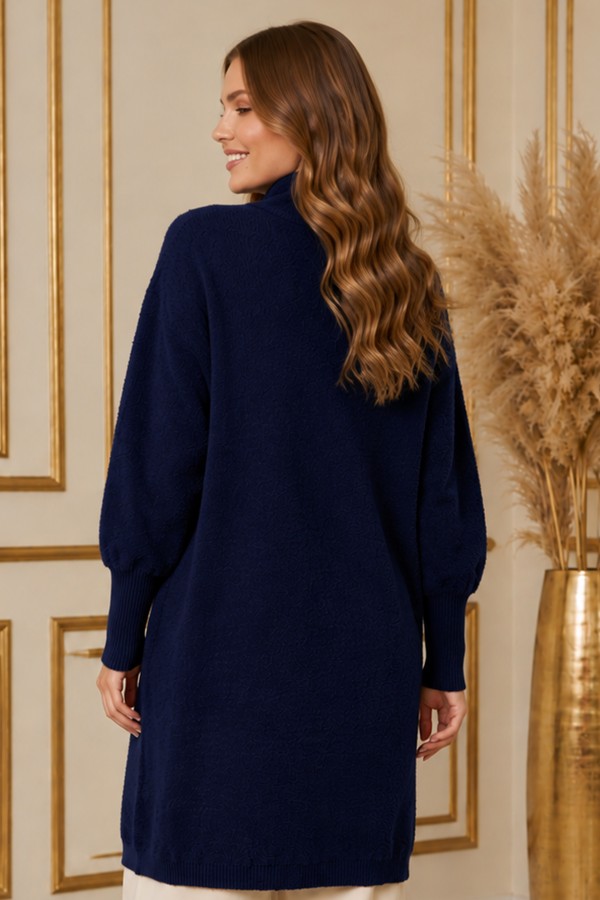 Düğmeli Sakal Hırka N3265 Lacivert