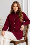 Desenli Sakal Hırka N3324 Bordo