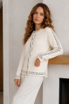 Düğmeli Triko Hırka N3326 Ekru