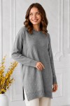 Taşlı Merserize Tunik N3225 Gri