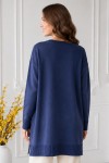 Taşlı Merserize Tunik N3225 Lacivert