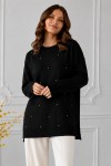 Taşlı Merserize Tunik N3225 Siyah