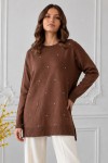 Taşlı Merserize Tunik N3225 Vizon