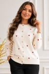 Kalpli Triko Hırka N3219 Ekru