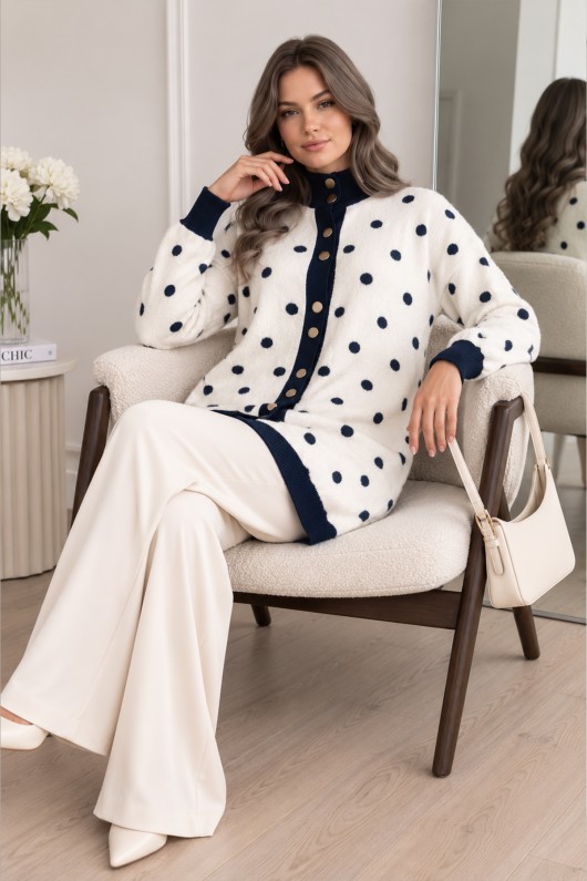 Puantiyeli Sakal Hırka N3321 Lacivert