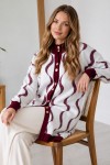 Desenli Sakal Hırka N3323 Bordo