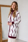 Desenli Sakal Hırka N3323 Bordo