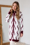 Desenli Sakal Hırka N3323 Bordo
