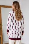 Desenli Sakal Hırka N3323 Bordo