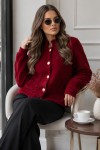 Düğmeli Sakal Hırka N3327 Bordo