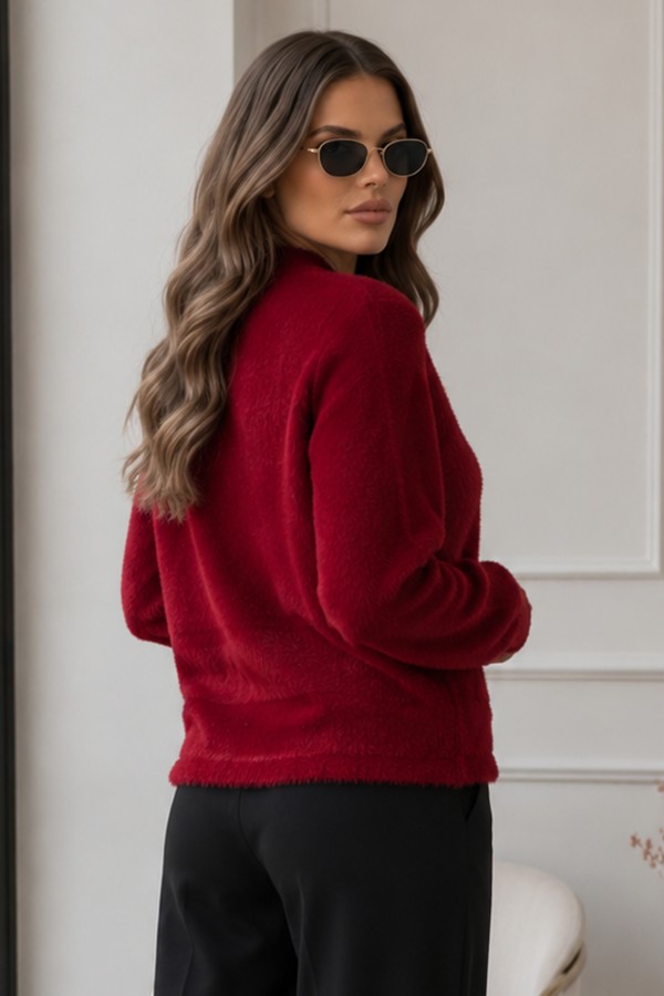 Düğmeli Sakal Hırka N3327 Bordo