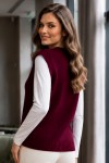 Düğmeli Triko Süveter N518 Bordo