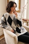 Baklava Desenli Triko Tunik R4508 Gri