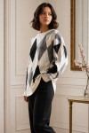 Baklava Desenli Triko Tunik R4508 Gri