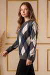 Baklava Desenli Triko Tunik R4508 Lacivert