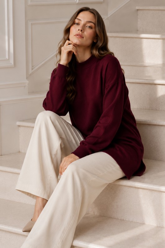 Triko Tunik R7183 Bordo