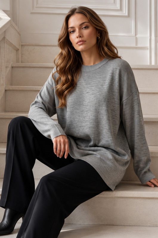 Triko Tunik R7183 Gri