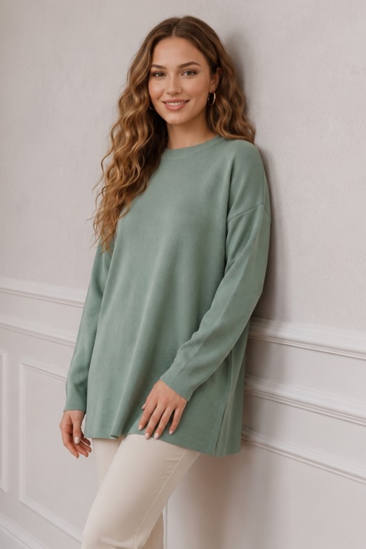 Triko Tunik R7183 Mint Yeşili