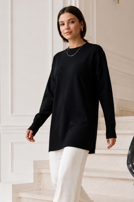 Triko Tunik R7183 Siyah