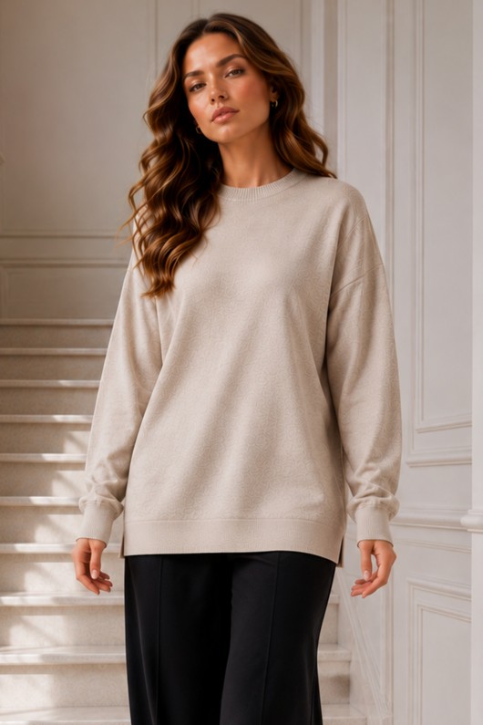 Triko Tunik R7183 Taş Rengi Triko Tunik R7183 Taş Rengi