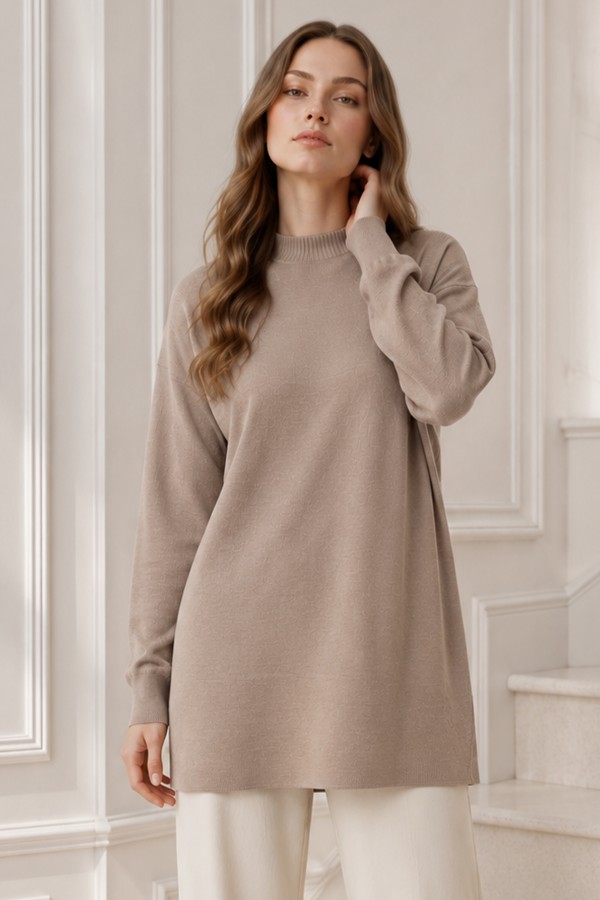 Triko Tunik R7183 Vizon