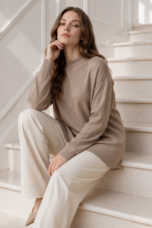 Triko Tunik R7183 Vizon Triko Tunik R7183 Vizon