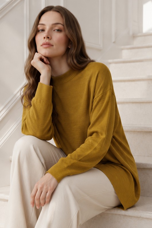 Triko Tunik R7183 Yağ Yeşili
