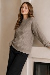 Kabartmalı Triko Kazak R4520 Vizon