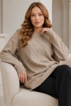 Desenli Triko Kazak R4514 Camel