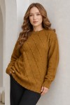 Desenli Triko Kazak R4514 Hardal