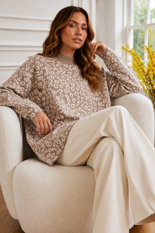 Leopar Desenli Tunik R7185 Bej Leopar Desenli Tunik R7185 Bej