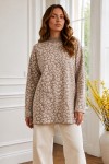 Leopar Desenli Tunik R7185 Bej