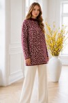 Leopar Desenli Tunik R7185 Bordo