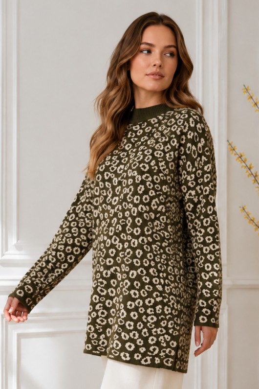 Leopar Desenli Tunik R7185 Haki