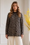 Leopar Desenli Tunik R7185 Siyah
