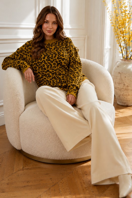 Leopar Desenli Tunik R7185 Yağ Yeşili Leopar Desenli Tunik R7185 Yağ Yeşili