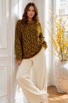 Leopar Desenli Tunik R7185 Yağ Yeşili
